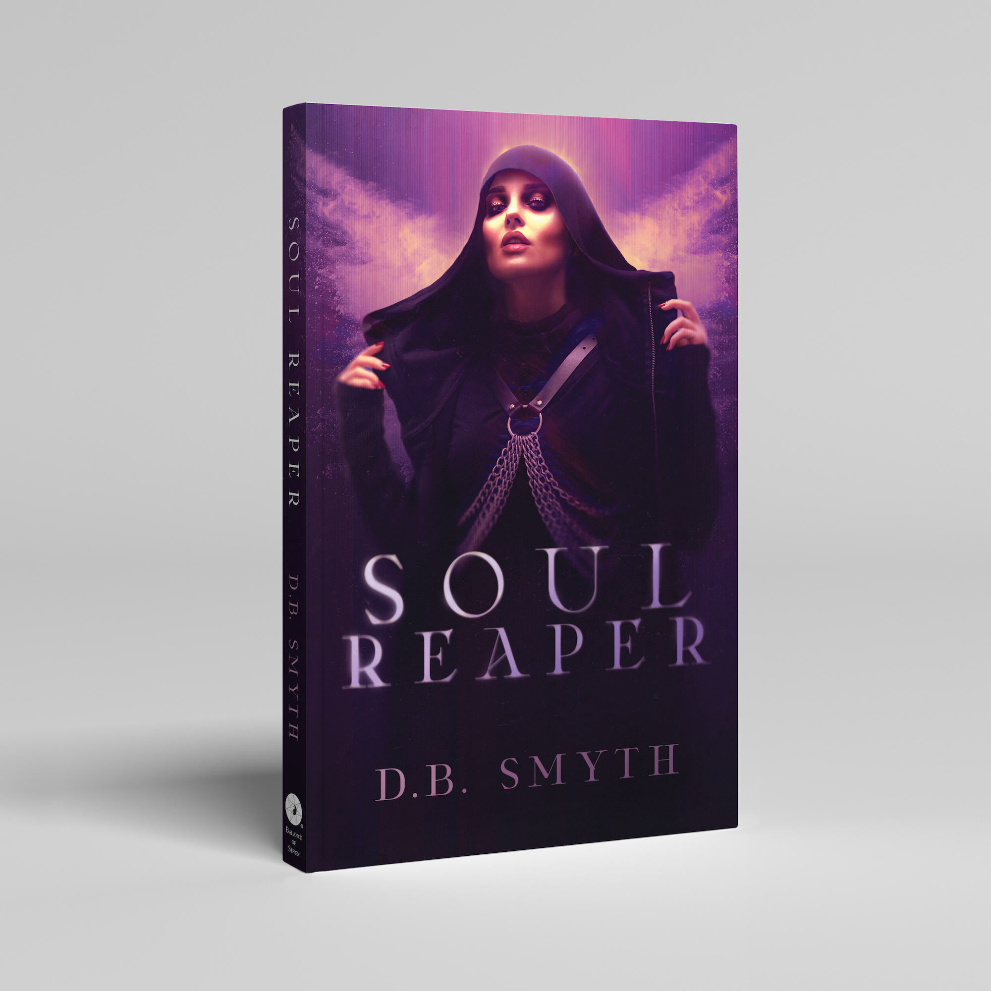 Image of novel with woman on cover. Text reads, Soul Reaper by D.B. Smyth.